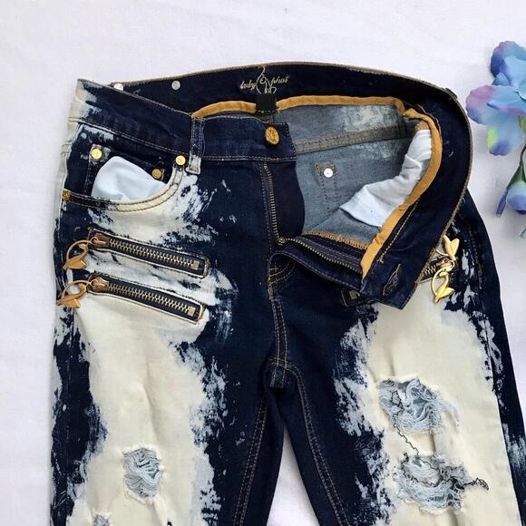 Baby Phat NWOT Distressed Skinny Jeans Juniors/Women 5/6 - Picture 5 of 9